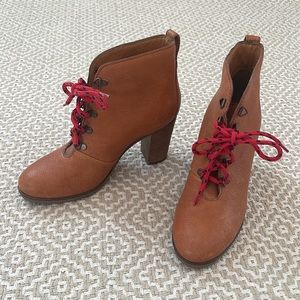 Madewell Lace Up Heeled Boots - Genuine Leather